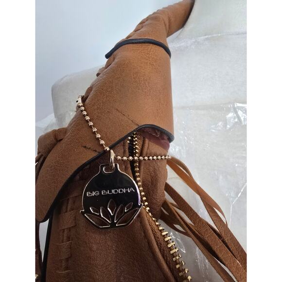 Tan Big Buddha Boho Bag with tassels and fringe - Picture 4 of 9
